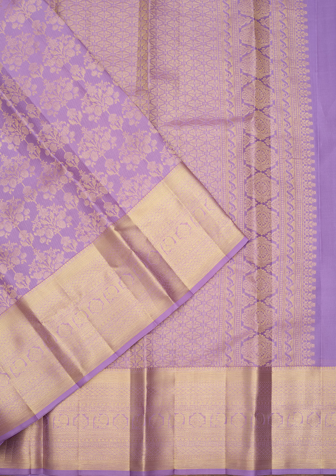 Lavender Zariwork (Gold) Pure Silk Saree