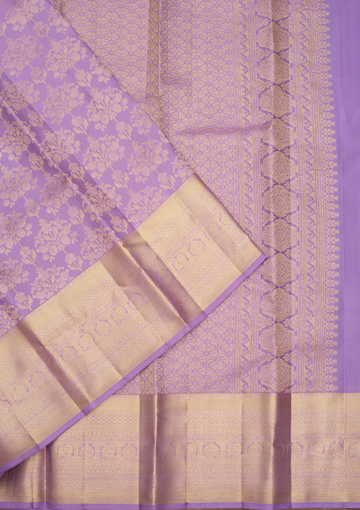 Lavender Zariwork (Gold) Pure Silk Saree