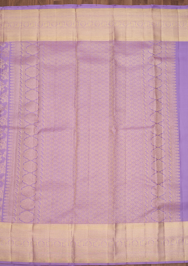 Lavender Zariwork (Gold) Pure Silk Saree
