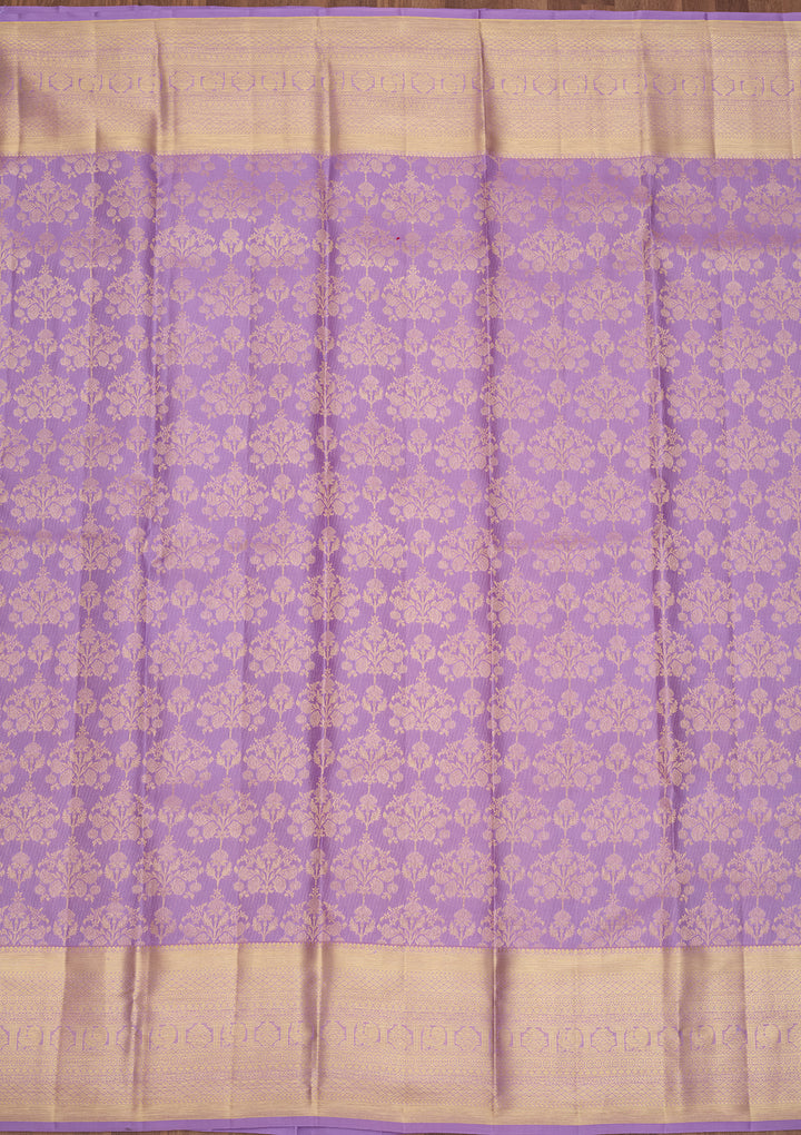 Lavender Zariwork (Gold) Pure Silk Saree