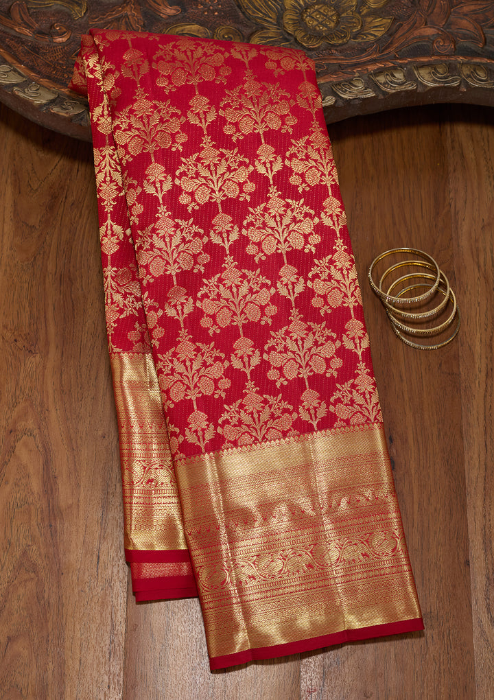 Maroon Zariwork (Gold) Pure Silk Saree