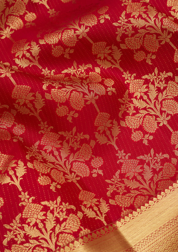 Maroon Zariwork (Gold) Pure Silk Saree
