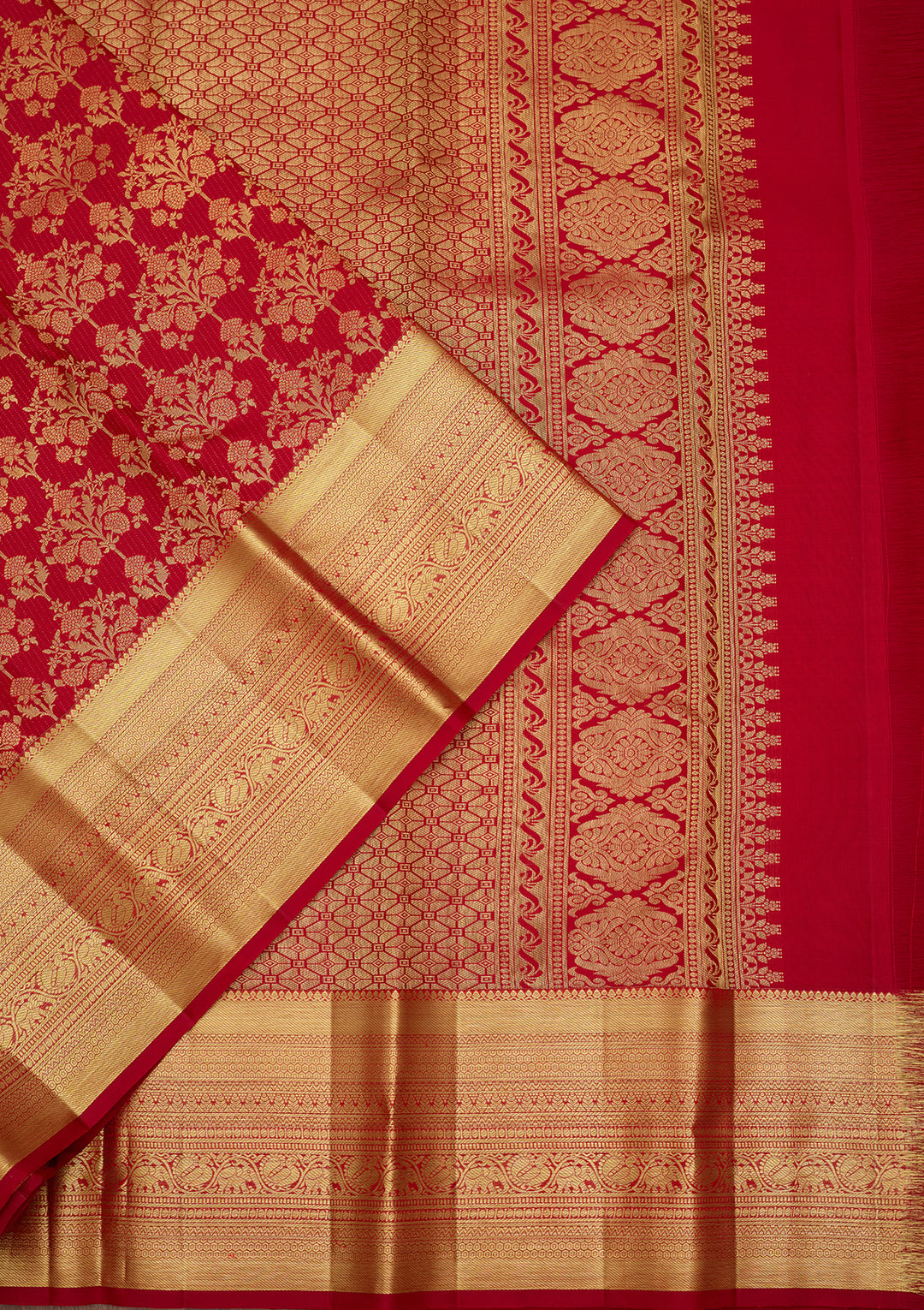 Maroon Zariwork (Gold) Pure Silk Saree