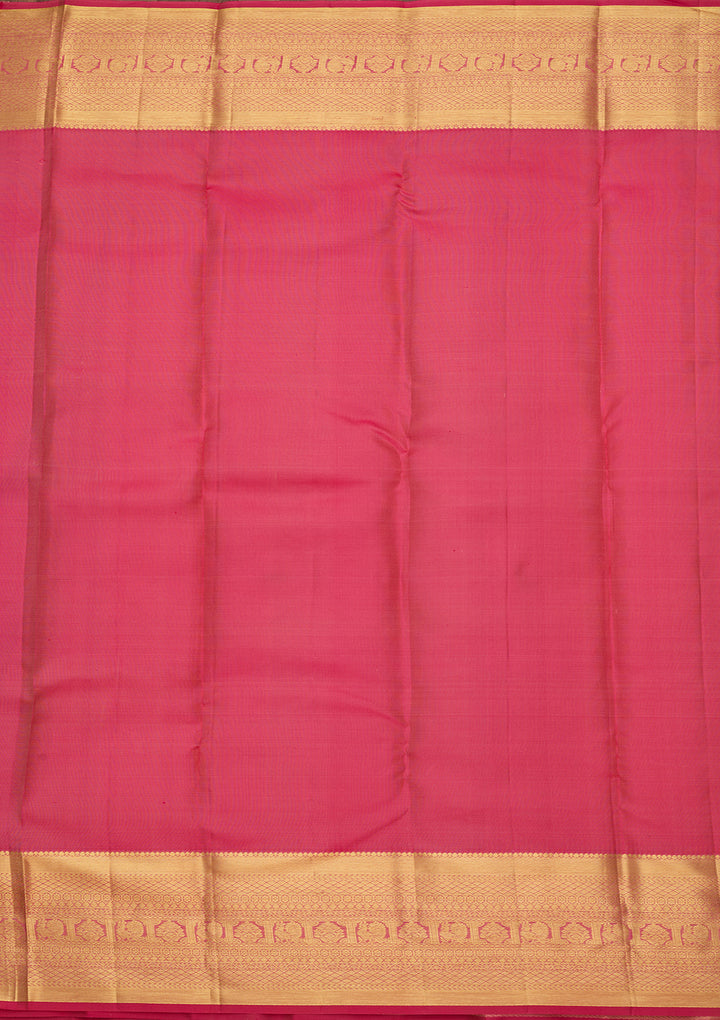 Orange Pure Silk Jaal Saree With Matching Blouse Piece