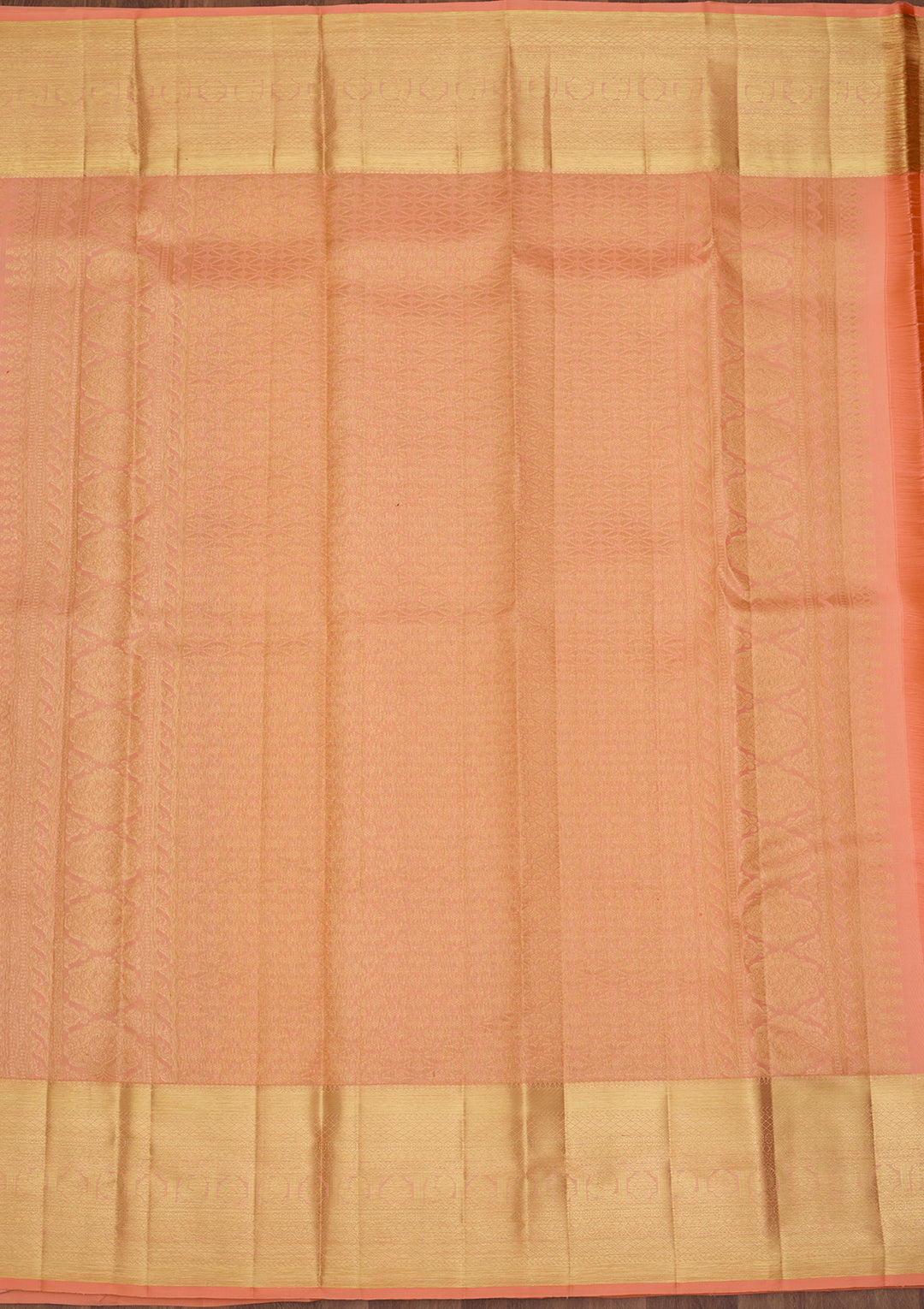Peach Zariwork (Gold) Pure Silk Saree