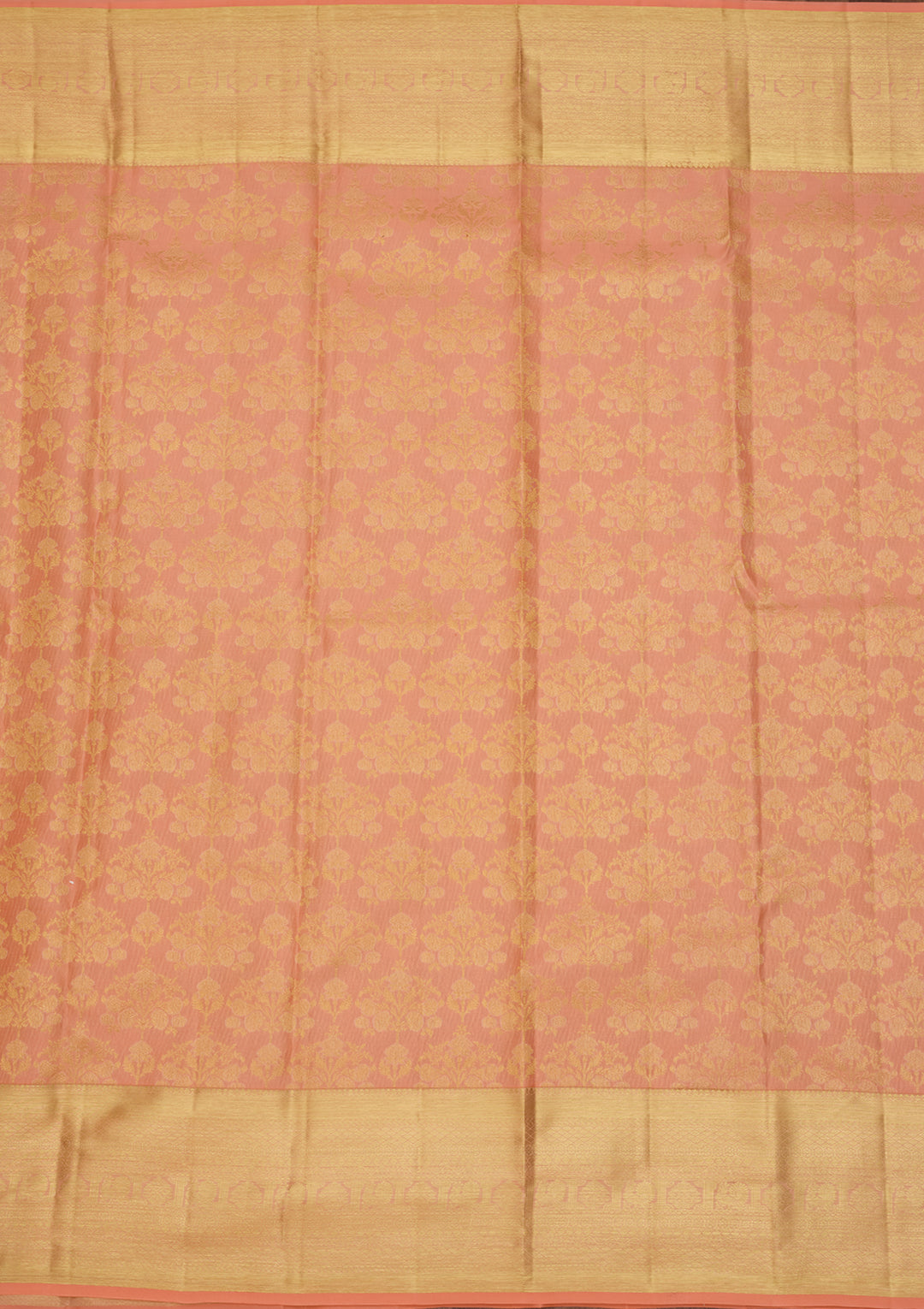 Peach Zariwork (Gold) Pure Silk Saree