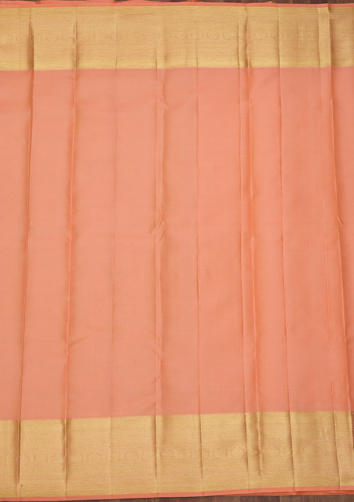 Peach Zariwork (Gold) Pure Silk Saree