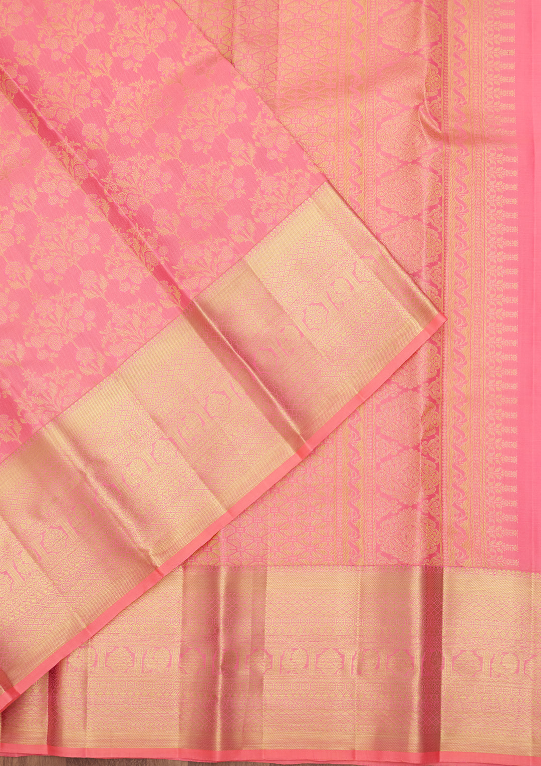Pink Zariwork (Gold) Pure Silk Saree