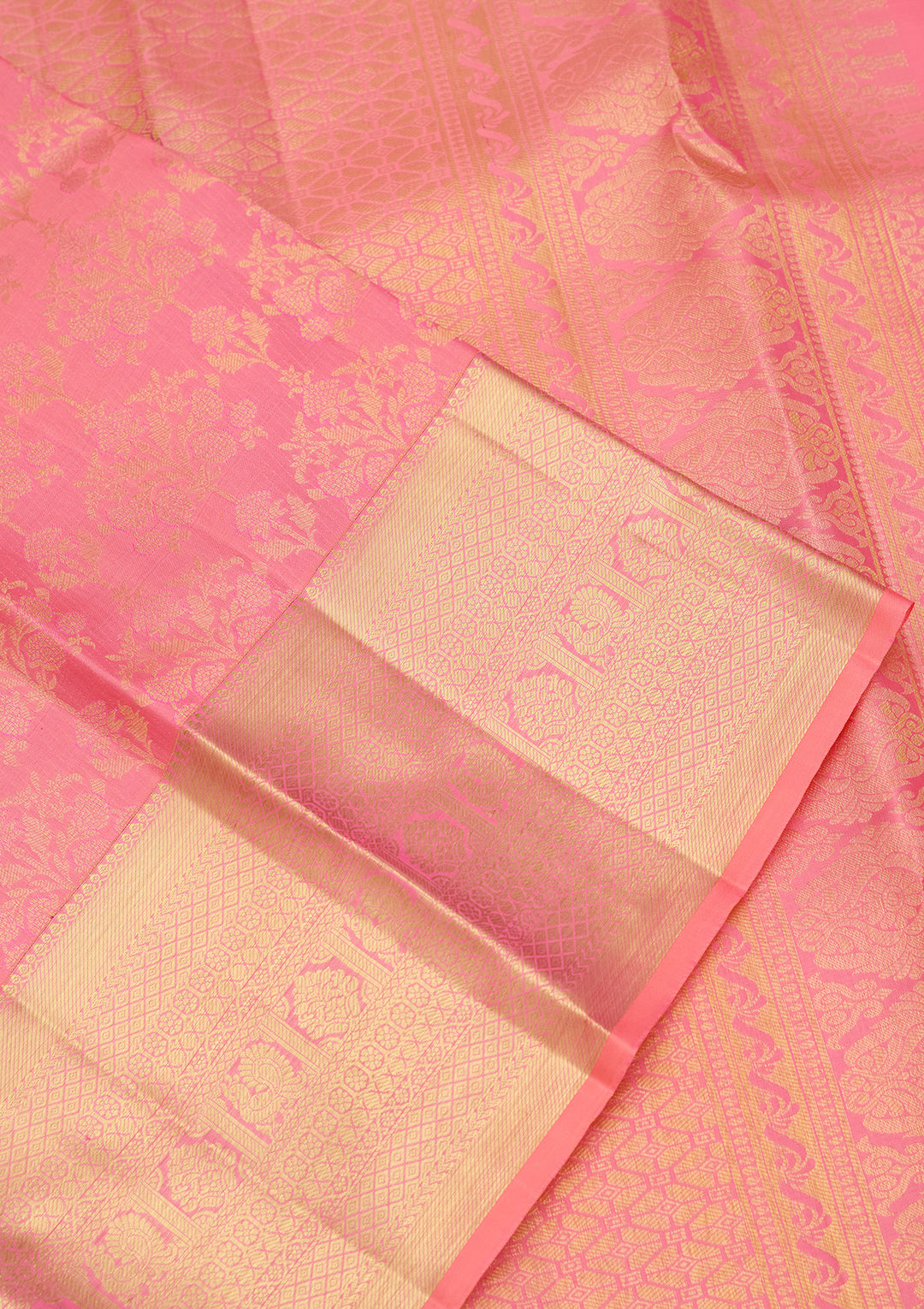 Pink Zariwork (Gold) Pure Silk Saree