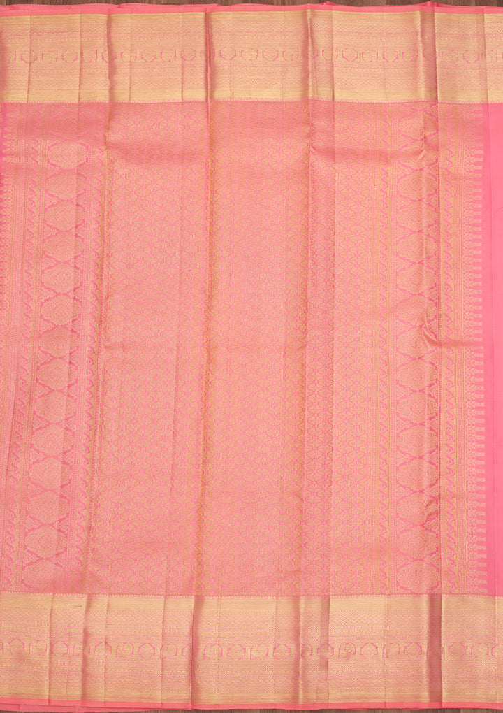 Pink Zariwork (Gold) Pure Silk Saree
