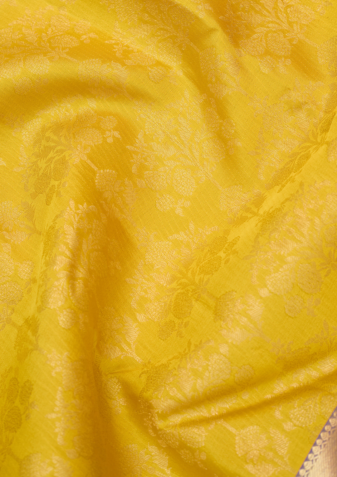 Yellow Dharmavaram Pure Silk Saree