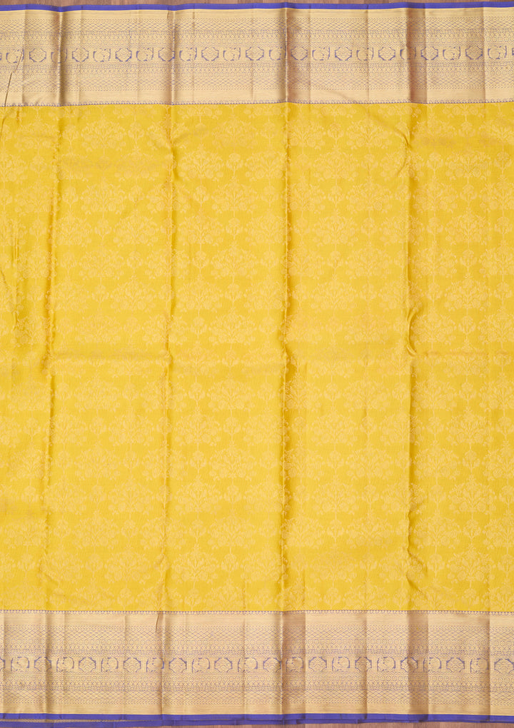 Yellow Dharmavaram Pure Silk Saree