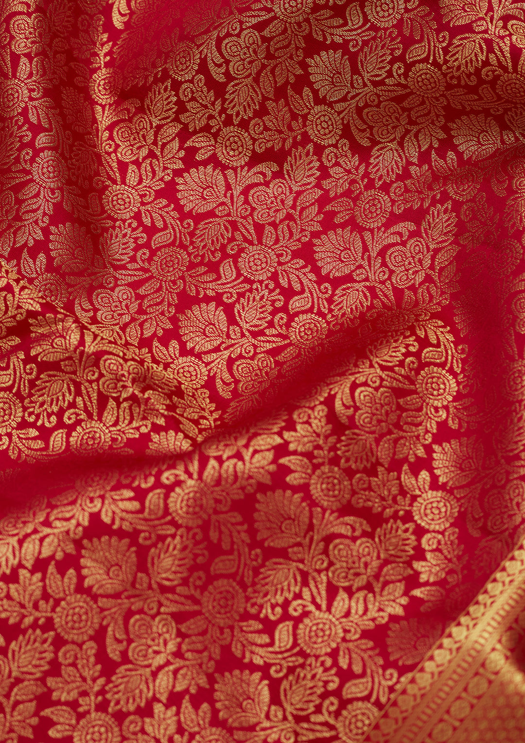 Rani Pink Silk Jaal Gold Zariwork Saree With Matching Blouse Piece