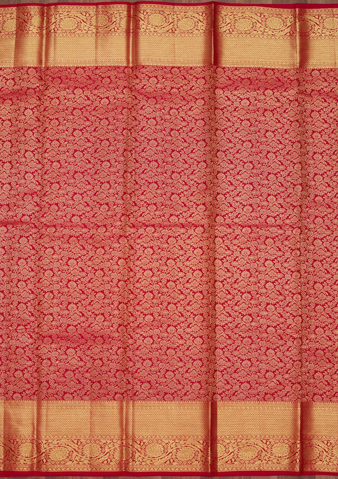 Rani Pink Silk Jaal Gold Zariwork Saree With Matching Blouse Piece