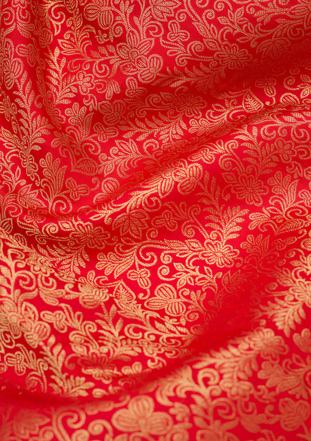 Red Silk Jaal Gold Zariwork Saree With Matching Blouse Piece