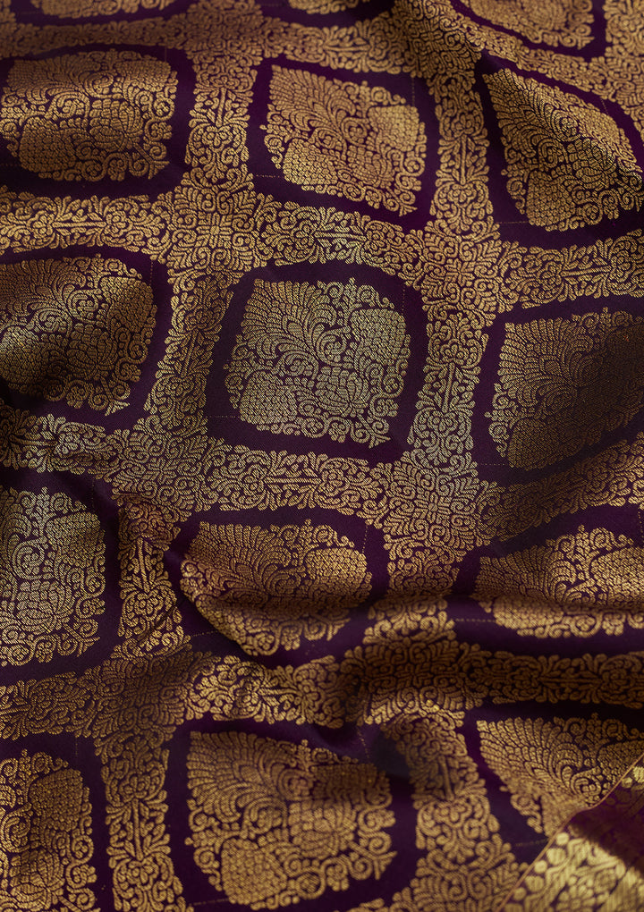 Purple Zariwork (Gold) Pure Silk Saree