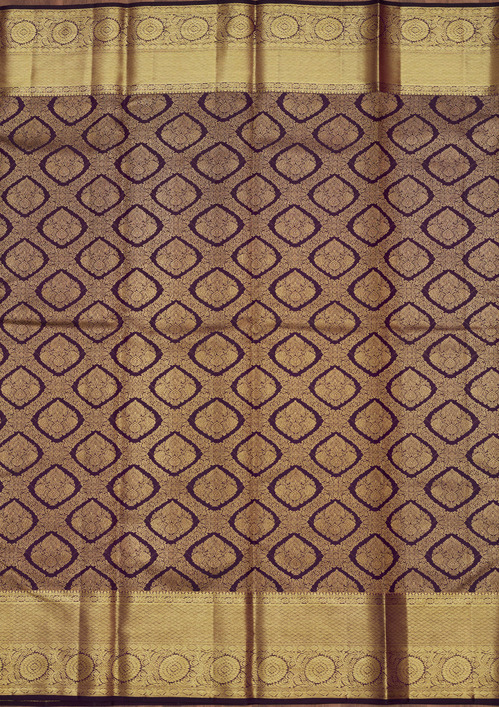Purple Zariwork (Gold) Pure Silk Saree