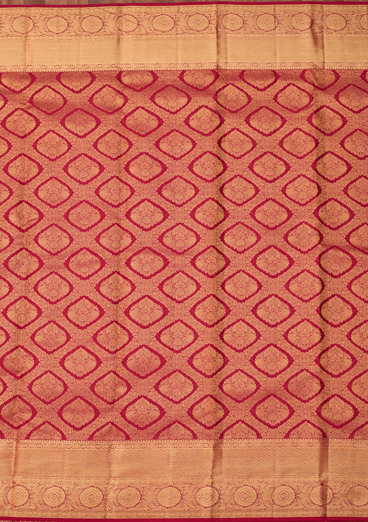 Rani Pink Dharmavaram Pure Silk Saree With Matching Blouse Piece