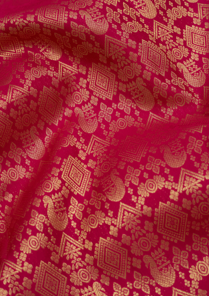 Magenta Pink  Pure Silk Saree