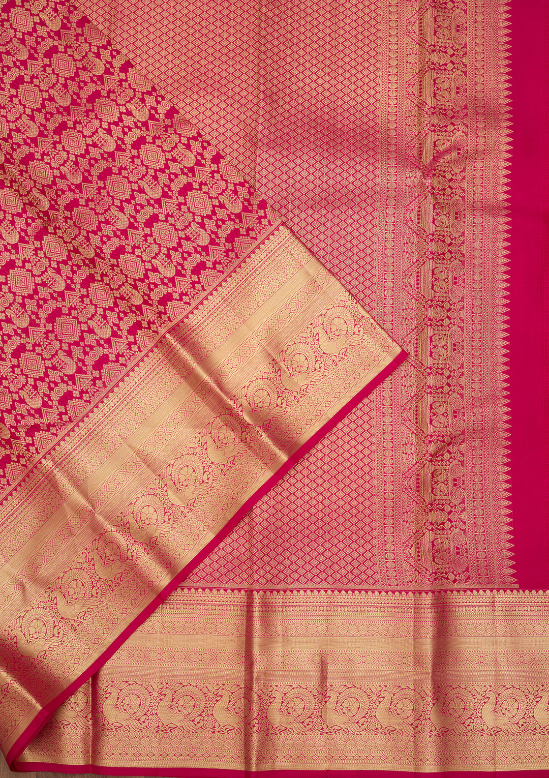 Magenta Pink  Pure Silk Saree