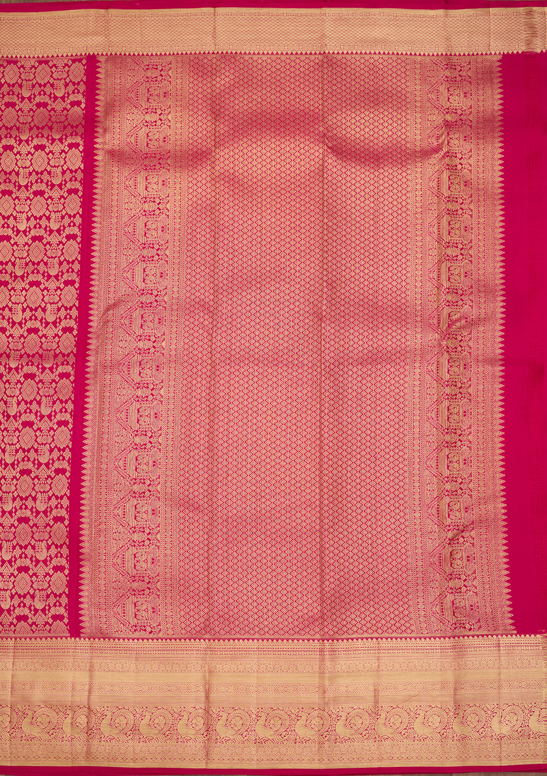 Magenta Pink  Pure Silk Saree