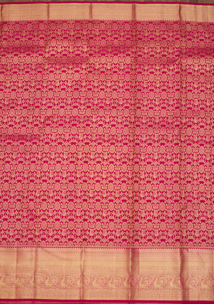 Magenta Pink  Pure Silk Saree