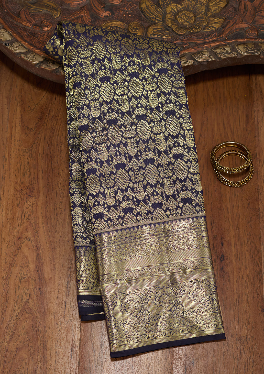 Navy Blue  Pure Silk Saree