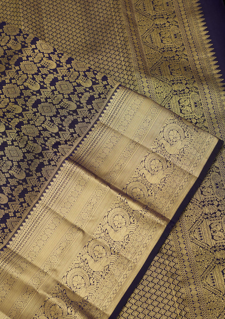 Navy Blue  Pure Silk Saree