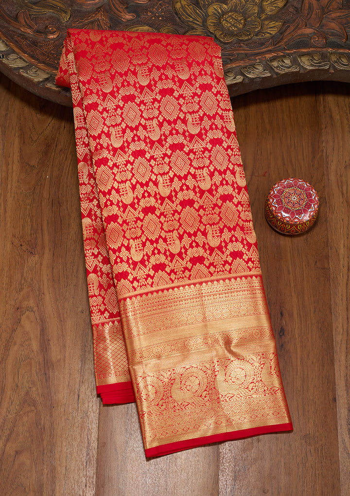 Red  Pure Silk Saree