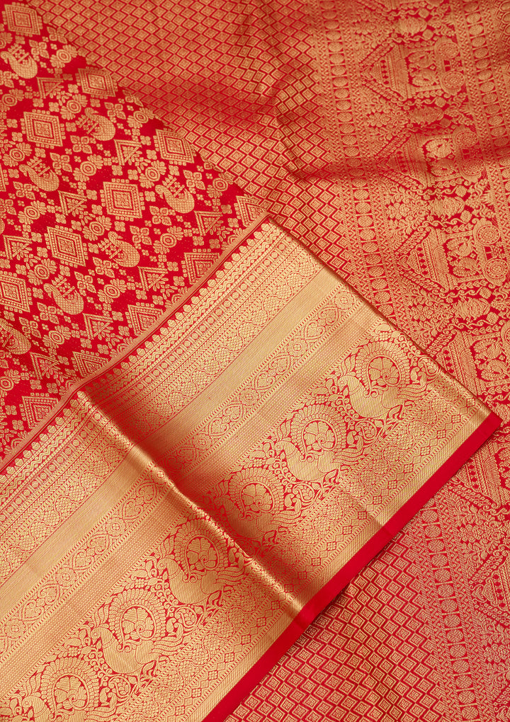 Red  Pure Silk Saree