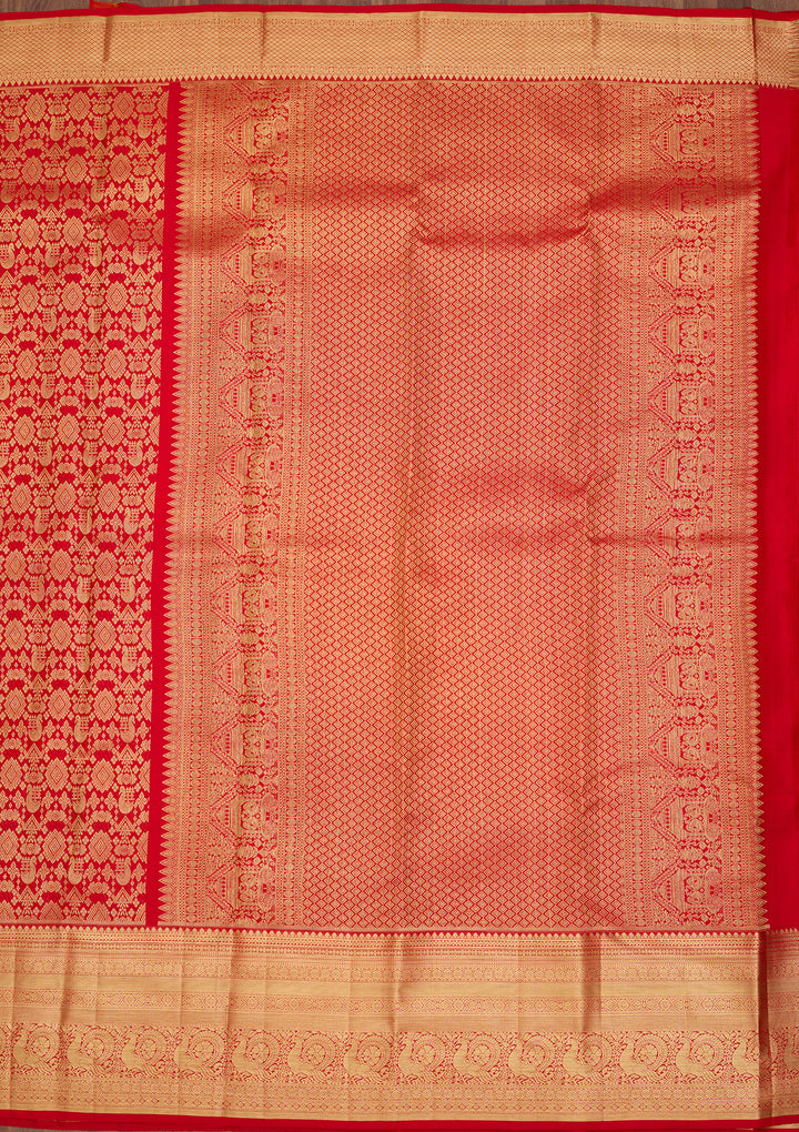 Red  Pure Silk Saree