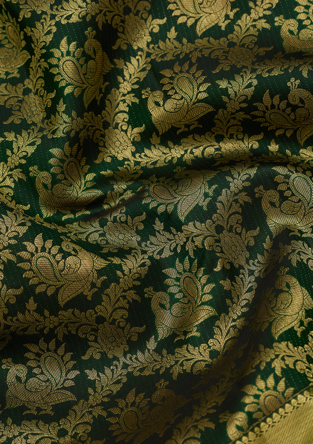 Bottle Green  Pure Silk Saree