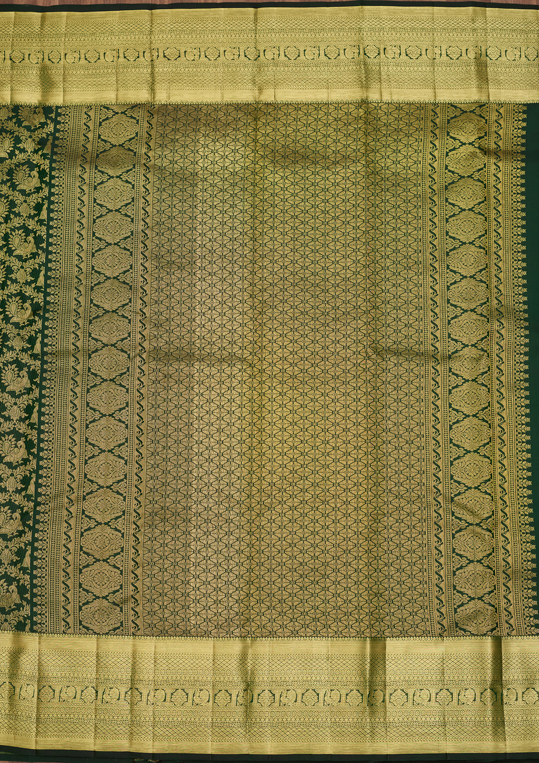 Bottle Green  Pure Silk Saree