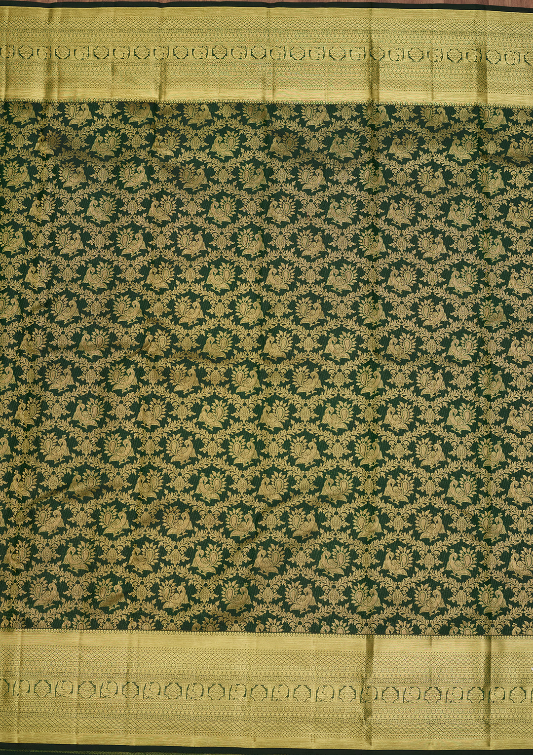 Bottle Green  Pure Silk Saree