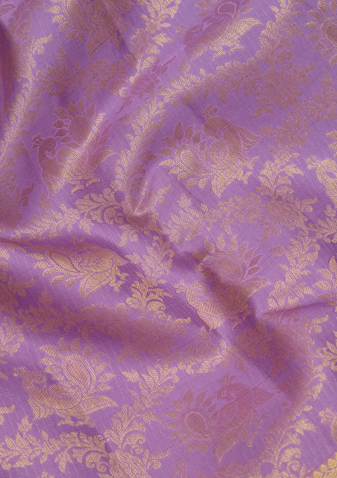Lavender Silk Jaal Saree With Matching Blouse Piece