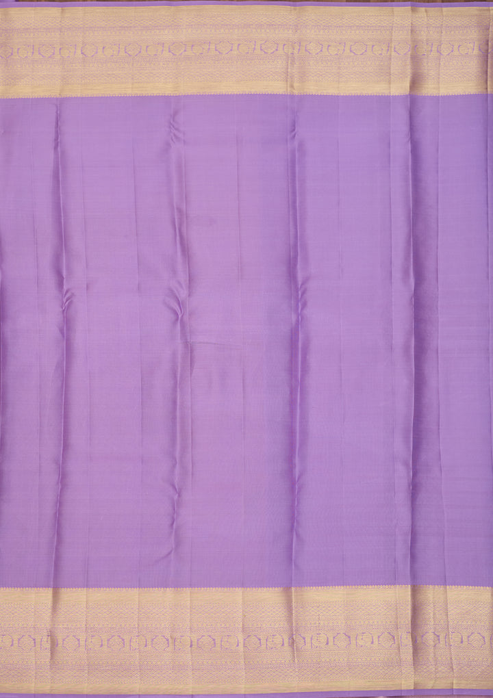 Lavender Silk Jaal Saree With Matching Blouse Piece