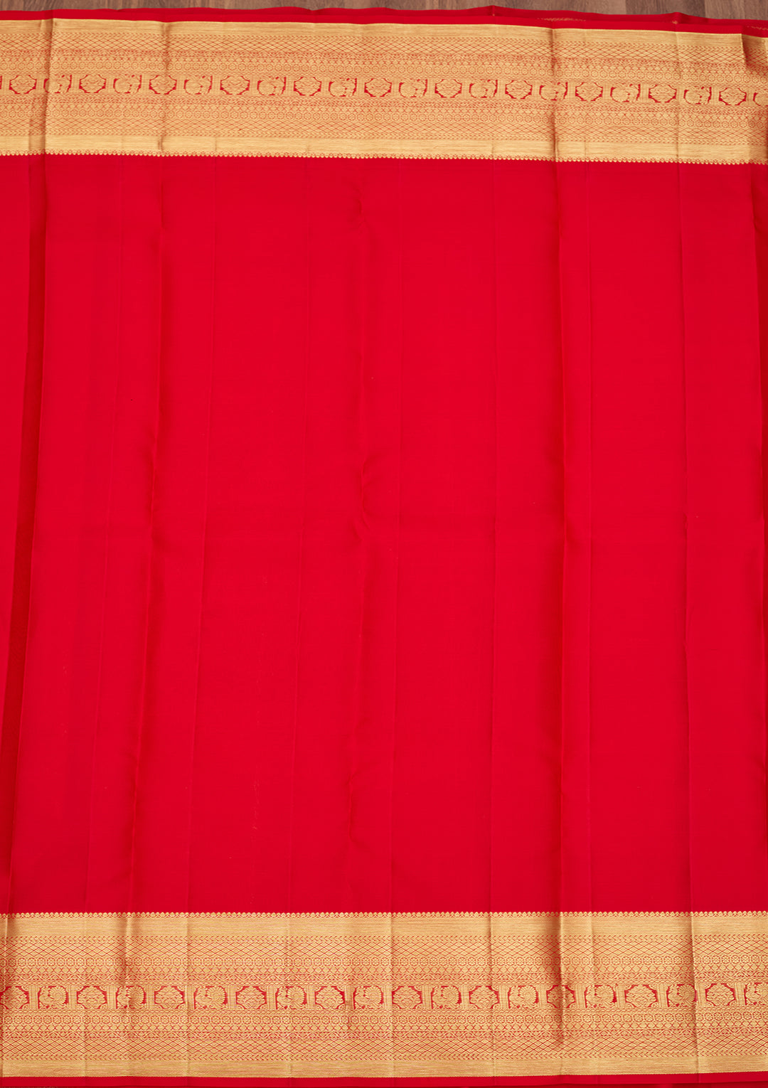 Red Silk Jaal Saree With Matching Blouse Piece