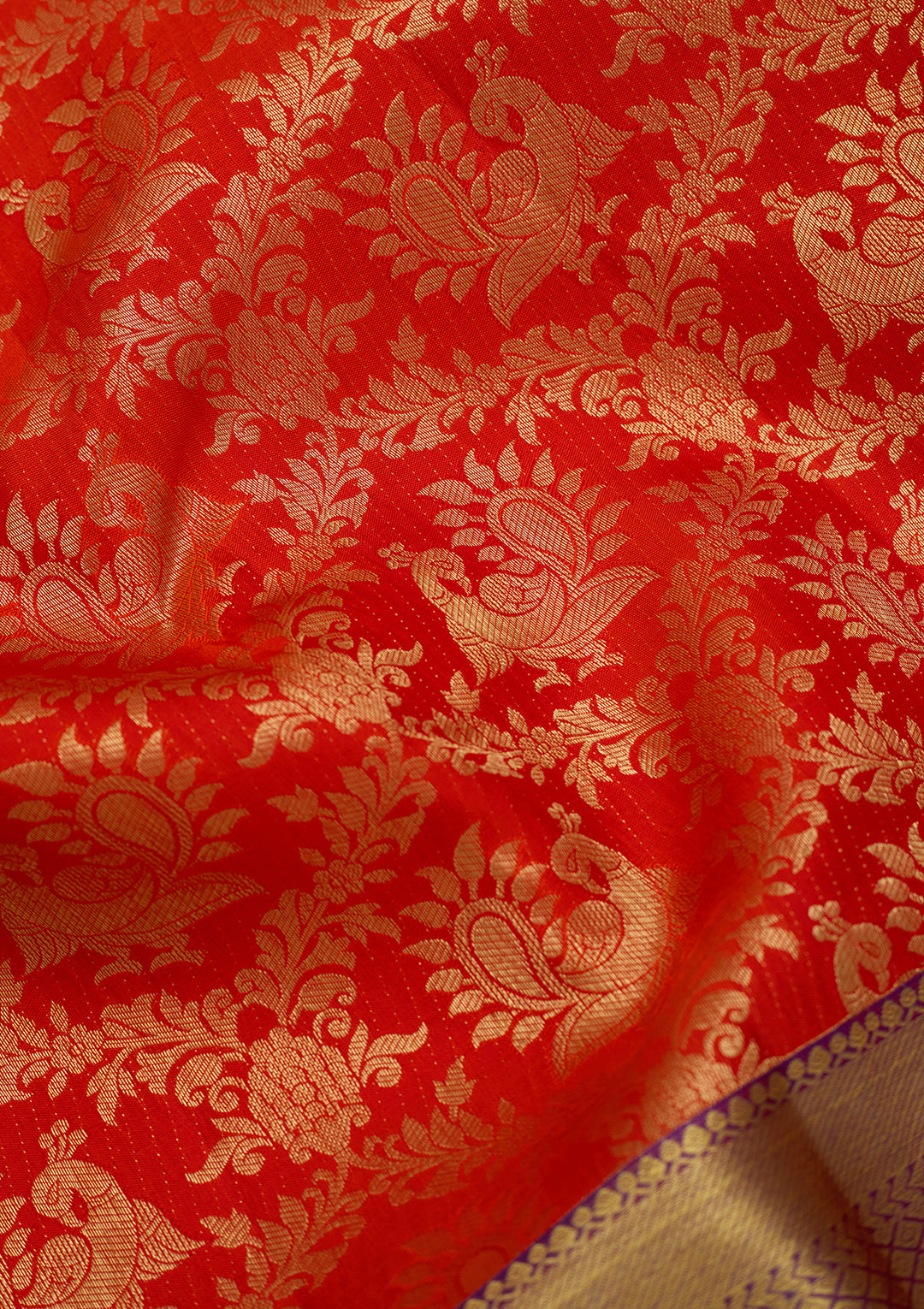 Rust  Pure Silk Saree
