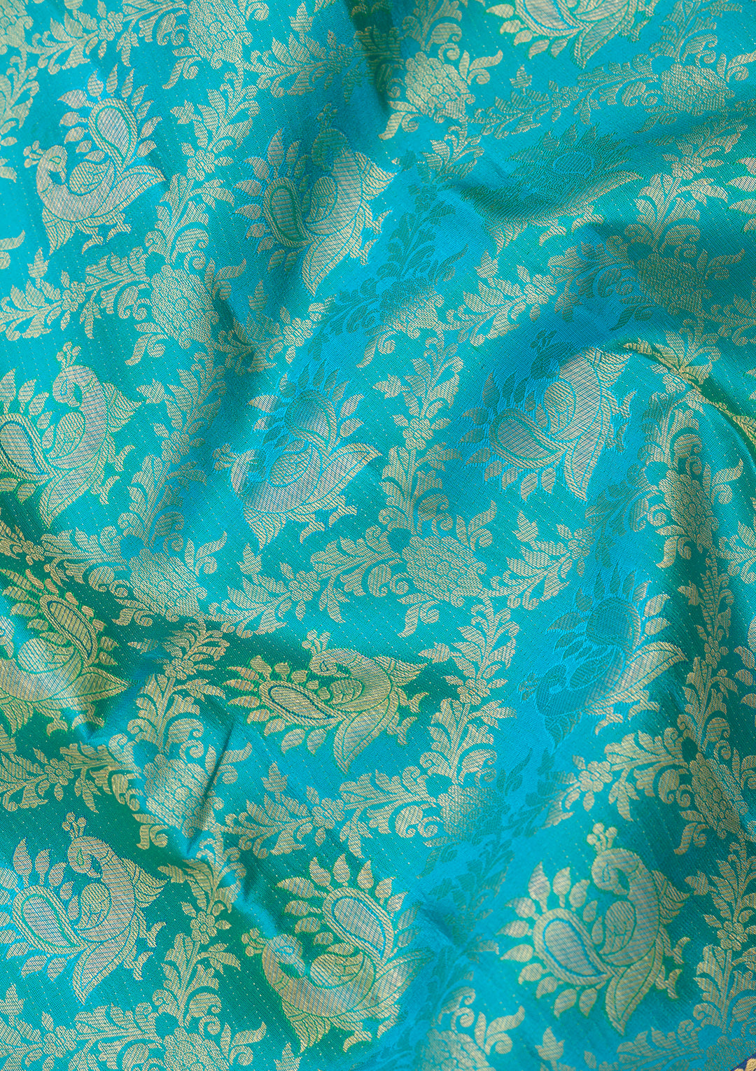 Turquoise Blue Kanjivaram Pure Silk Saree
