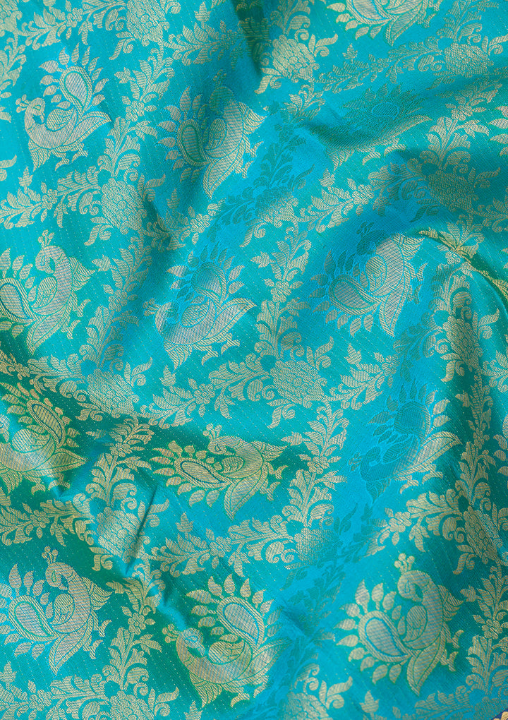 Turquoise Blue Kanjivaram Pure Silk Saree