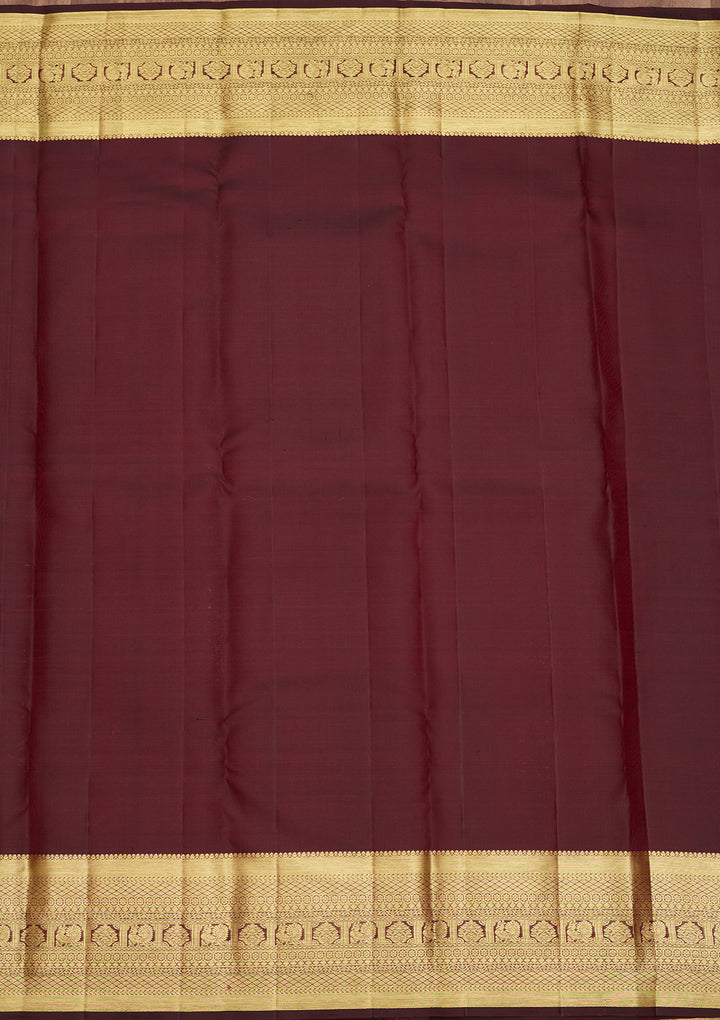 Dark Maroon  Pure Silk Saree