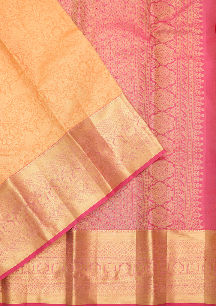 Orange Kanjivaram Pure Silk Saree