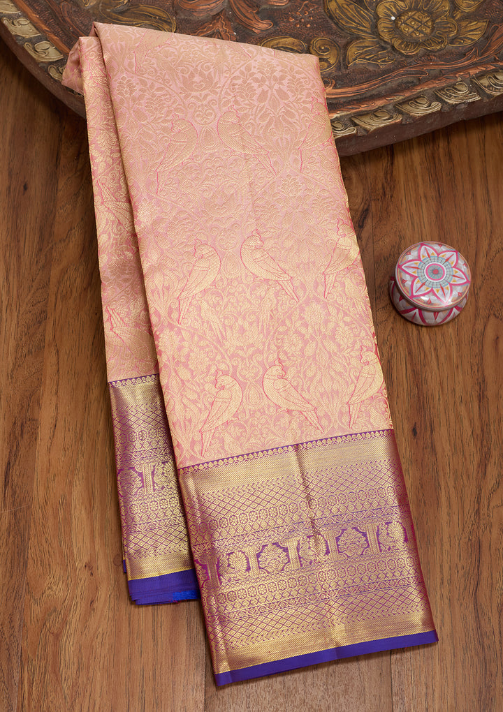 Pink Kanjivaram Pure Silk Saree