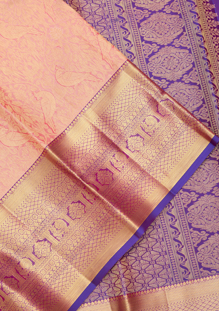 Pink Kanjivaram Pure Silk Saree