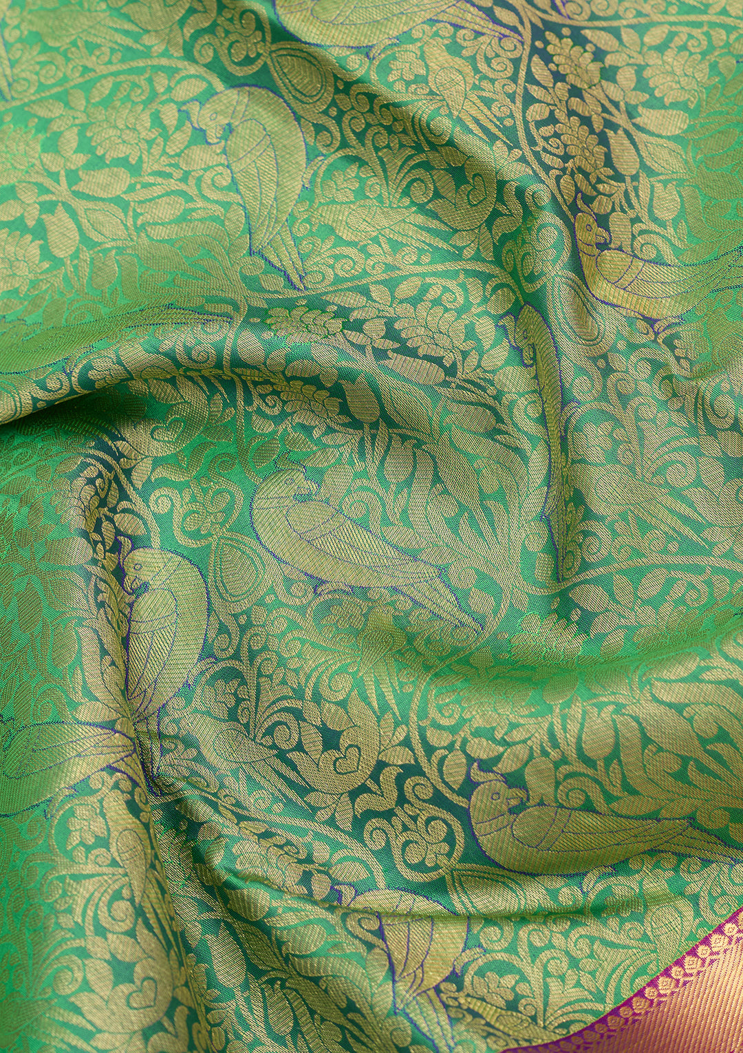 Rama Green Kanjivaram Pure Silk Saree