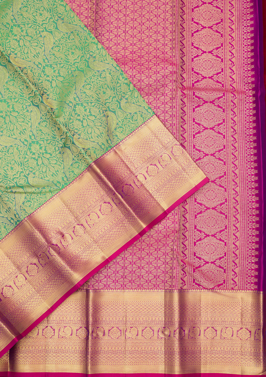 Rama Green Kanjivaram Pure Silk Saree