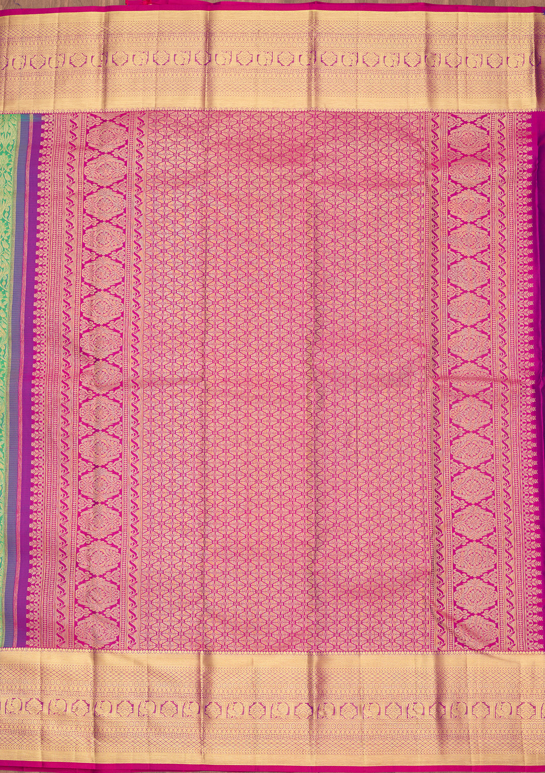 Rama Green Kanjivaram Pure Silk Saree