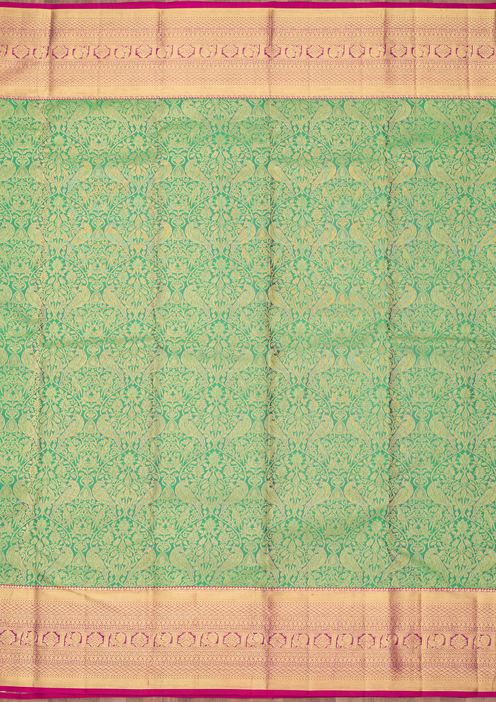 Rama Green Kanjivaram Pure Silk Saree