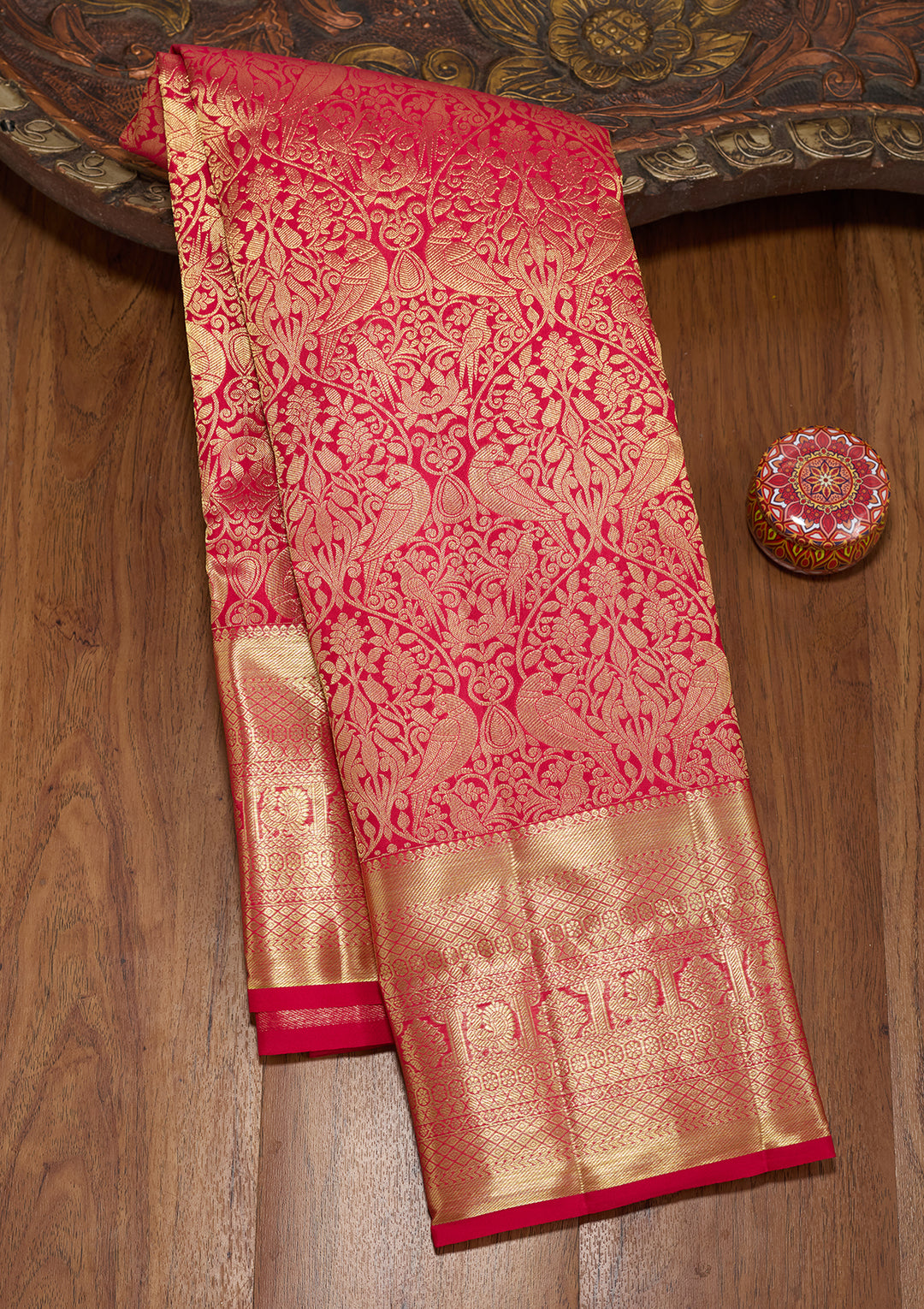 Rani Pink  Pure Silk Saree