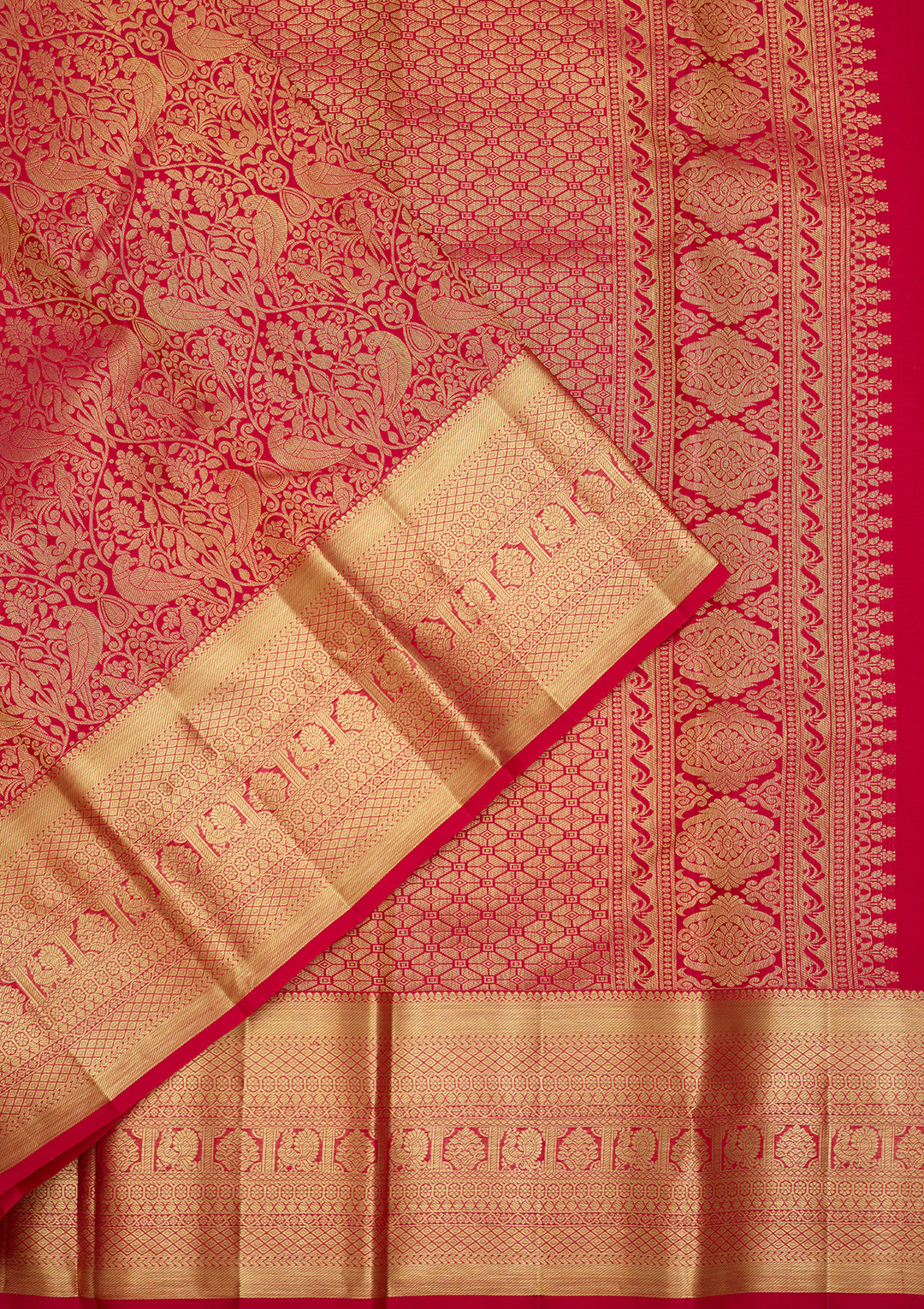 Rani Pink  Pure Silk Saree